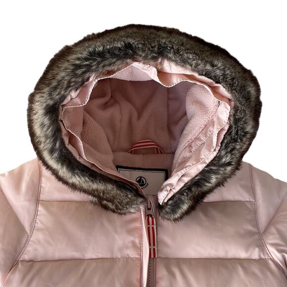 Petit Bateau France Baby Girl Snowsuit Down Filled Bunting Blush Pink 6 Months - Picture 2 of 14